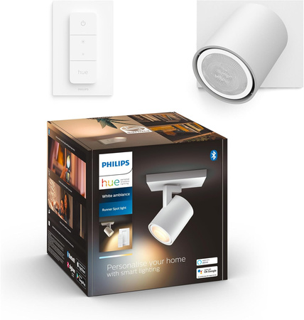 LED stropné svietidlo TUBA SPOT 4,2 W 400lm IP20 White Ambiance TW White Smart SMART Zigbee Bluetooth + diaľkový ovládač Runner Philips HUE