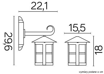 CORDOBA K 3012/1/T E27 Su-Ma vonkajšie záhradné svietidlo LED nástenné svietidlo
