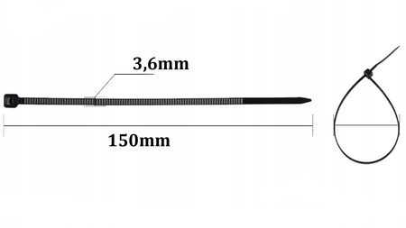 Káblové svorky silné 3,6x150 mm čierne 100 kusov LUMILED