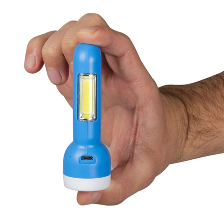 Nabíjateľná LED ručná baterka 100lm 2v1 s bočným svetlom COB 300lm VAYOX