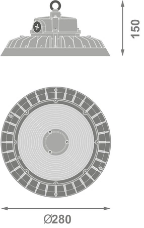 LED priemyselné svietidlo 200W 30000lm 4000K, neutrálna biela čierna IP65 IK08 High Bay E Ledvance
