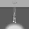 SPOT TUBA 3x GU10 Závesné svietidlo s povrchovou montážou Tubular White Grey Modern Borigio Sollux