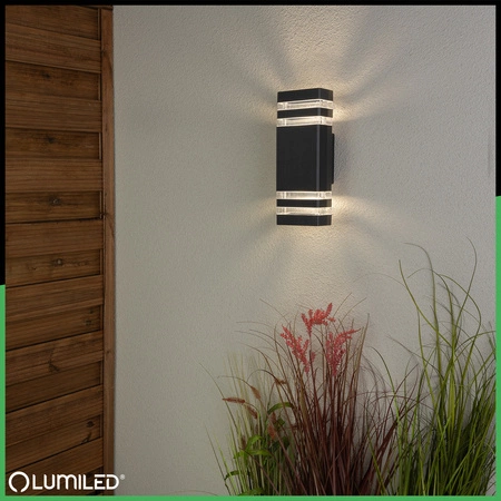 Záhradné nástenné svietidlo zhora nadol GU10 Black PROTEA LUMILED