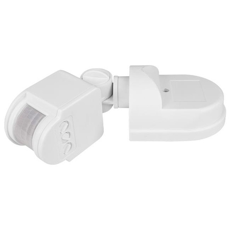 Vonkajší PIR snímač pohybu a súmraku biely IP44 180° Masterled