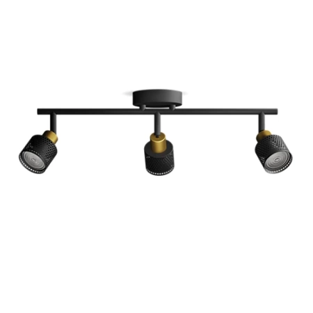 Reflektorové stropné svietidlo 3x GU10 čierno-meď Niall Philips