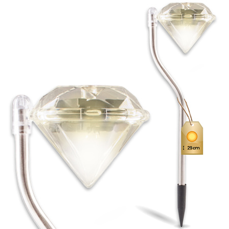 LED solárna záhradná lampa LED poháňaná vonkajšou dekoratívnou DIAMENT Chrome RGB