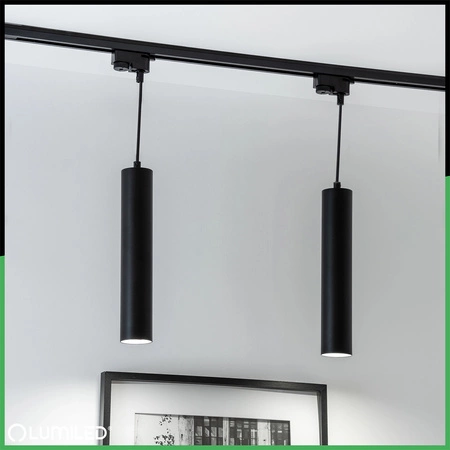 Závesné závesné svietidlo Rail 29cm Reflektor GU10 LED SOPLO Black LUMILED