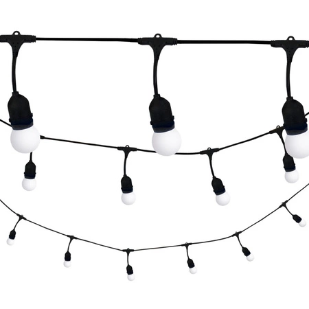 Vonkajšie záhradné svietidlo 6W 3000K, teplá biela 10 x E27 Black IP44 PARTY Sanico Goldlux