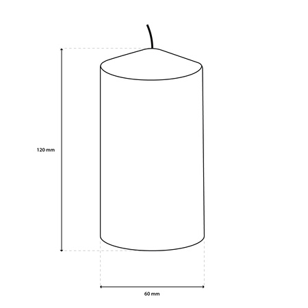 Cylindrická sviečka Tradičná 12 cm biela