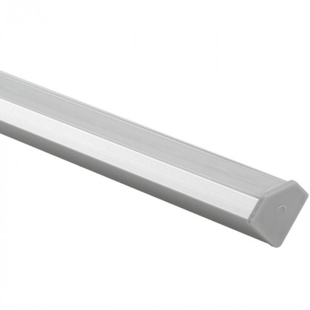 LED rohový hliníkový profil eloxovaný 2 m s matným difúzorom pre LED pásy + koncovky Ecolight série R