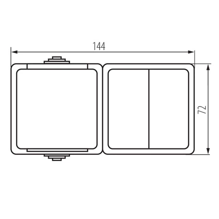 Lustrová zásuvka Ochrana 10A Uzemnenie IP54 Obdĺžniková sivá TEKNO Kanlux