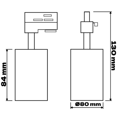 Osvetľovacia sada prípojníc 2 m + 4x LED reflektor GU10 biely matný