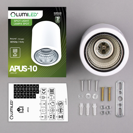 Stropné svietidlo APUS 10 Spot TUBA White E27