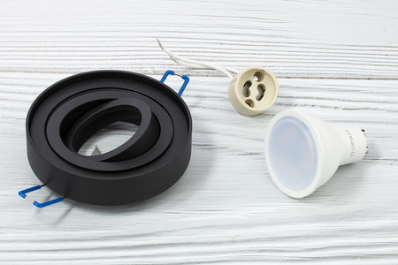 Set HALOGEN TUBE Spot Movable MIDI GU10 Round Black 20mm + LED GU10 6W 3000K LUMILED