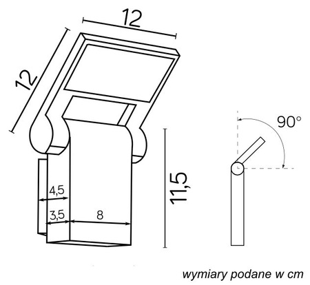 Vonkajšia záhradná fasádna lampa LED KINKIET Neo 11701 DG 10W 600lm 3000K teplá biela Su-Ma