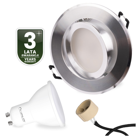 TRIX 3v1 GU10 6W 3000K Silver LUMILED kruhové halogénové svietidlo na zapustenie