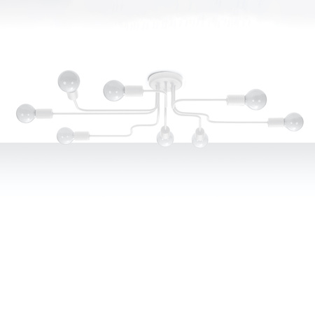 Stropné svietidlo Povrchová montáž Závesný luster 8x E27 Nepravidelný biely priemyselný vektor Sollux