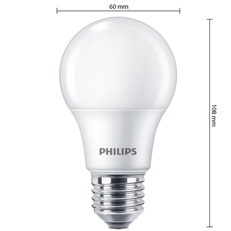 6x LED žiarovka E27 A60 4,9W = 40W 470lm 2700K teplá biela 180° EC Multipack Philips