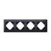 Horizontálny rám pre štvorzásuvkové nástenné zásuvky Čierna BINERA VIDEX