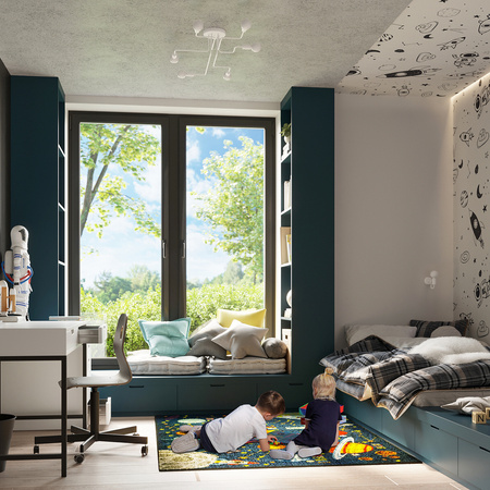 Stropné svietidlo Povrchová montáž Závesný luster 8x E27 Nepravidelný biely priemyselný vektor Sollux