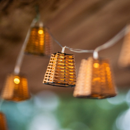 Solárne záhradné svietidlá Girland 10x LED Basket 2m