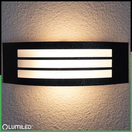 Vonkajšie nástenné svietidlo E27 Black IP44 FREESIA Lumiled Garden