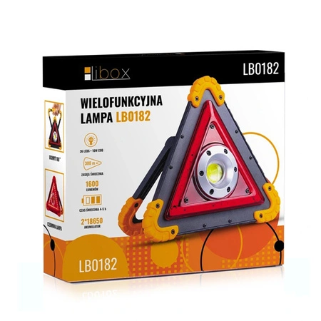 Dobíjacia výstražná baterka 10W 1600lm COB LED Rukoväť 180° a USB