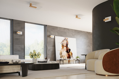 Nástenné svietidlo 2x E27 Square Brown Škandinávsky Lappo Sollux