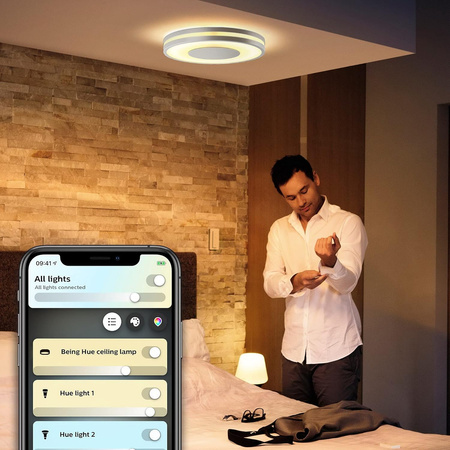 Plafond LED stropné svietidlo na povrchovú montáž 22,5 W 2500 lm IP20 White Ambiance TW Aluminium 34,8 cm Smart SMART Zigbee Bluetooth Being Philips HUE