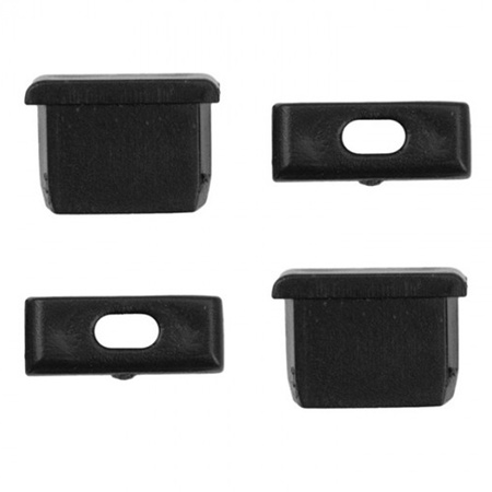 Hliníkový povrchový profil LED čierny 2 m s tienidlom z mliečneho skla pre LED pásy + krytky Ecolight série N