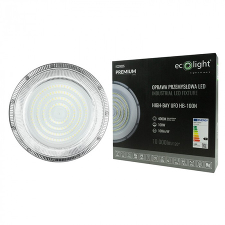 LED HIGHBAY 100W 10000lm 4000K neutrálna biela IP65 PREMIUM Ecolight závesné svietidlo