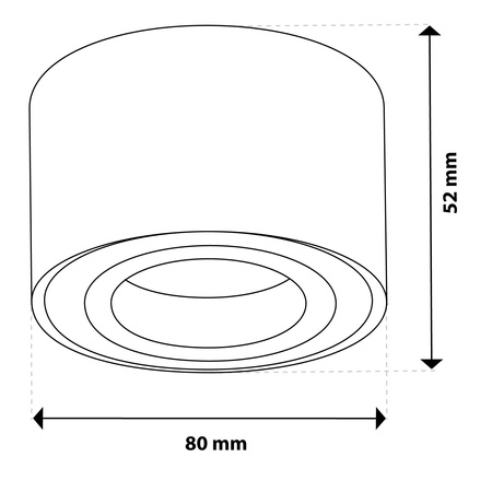 Povrchová montáž HALOGEN TUBE Spot Moving Round Black 50mm + LED vložka 7W 4000K AMAT-S LUMILED
