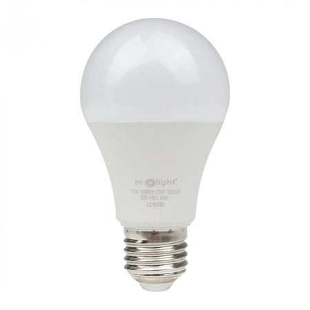 LED žiarovka A60 E27 12W 1080lm 3000K teplá biela Ecolight