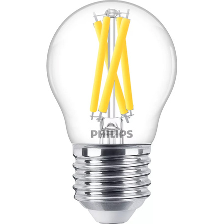 LED žiarovka E27 guľka P45 5,9W = 60W 806lm 2200-2700K teplá biela CRI90 FILAMENT Dimmable WarmGlow Philips