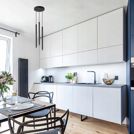 Masterled Stropné svietidlo Závesné 3x G9 Round Matte Black Piero