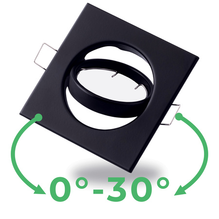 Svietidlo HALOGEN na zapustenú montáž Pohyblivé štvorcové svietidlo PICTOR Black Sheet MR16 GU10