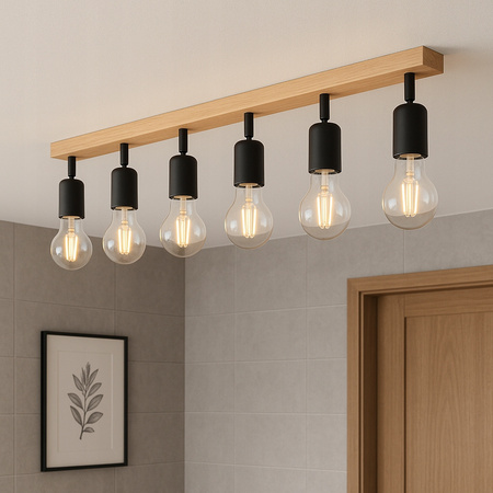 Bodové stropné svietidlo Tuba Reflektor Halogénové svietidlo 6x E27 Pohyblivé čiernohnedé Eos Masterled