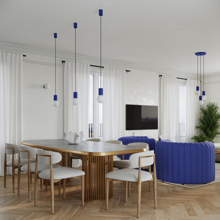 Stolová lampa G9 Round Navy Blue Moderné matné svietidlo Sollux