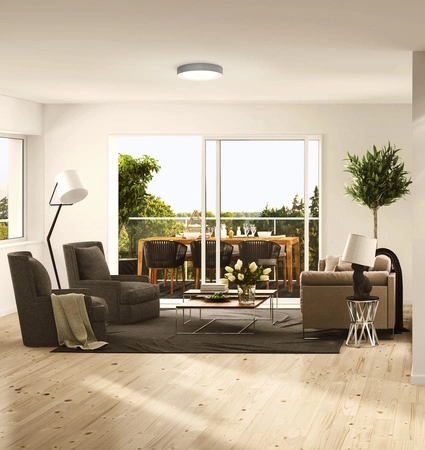 Plafond LED stropné svietidlo Povrchová montáž 34W 1300lm CCT Stmievateľné okrúhle sivé SMART+ WiFi Eye Ledvance