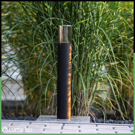 Vonkajšie stojace stĺpy Záhradné svietidlo pre žiarovku E27 Čierne sklo IP54 60 cm SALVIA LUMILED