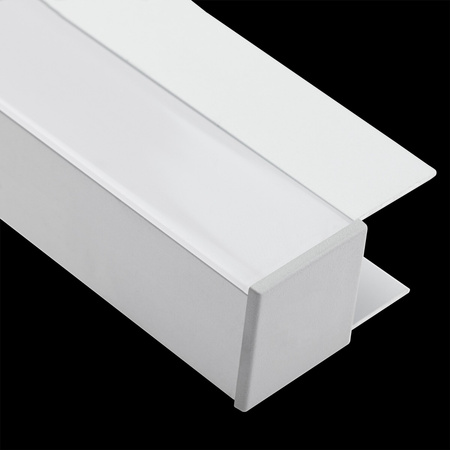 Hliníkový eloxovaný profil pre LED pásy KM48 Silver Povrch regálu 1 m + mliečne tienidlo + koncové krytky