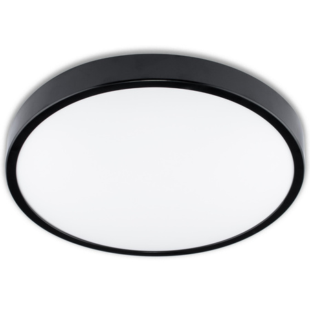 LED stropné svietidlo na povrchovú montáž do kúpeľne 13W 4000K IP44 so senzorom pohybu ZOE LX Black 30cm