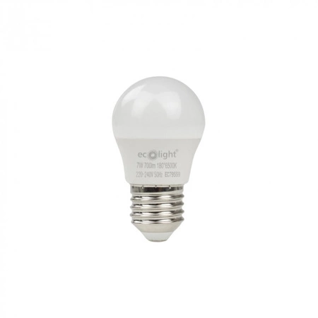 LED žiarovka P45 E27 7W 630lm 6500K studená biela Ecolight
