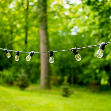 Záhradná vonkajšia svetelná reťaz Girland 10m 10xE27 LED 1,3W Kobi
