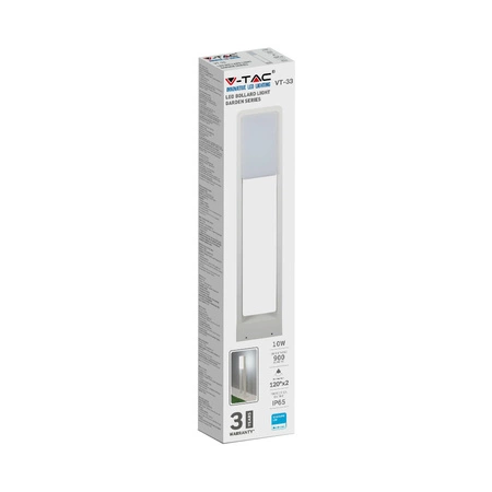 Záhradná stĺpiková lampa 10W 4000K IP65 biela Samsung Chip VT-33 V-TAC