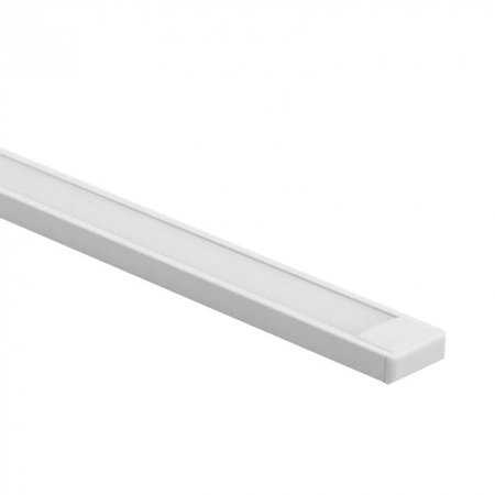 Hliníkový povrchový profil LED biely 1m s mliečnym tienidlom pre LED pásy + koncové krytky Ecolight série N