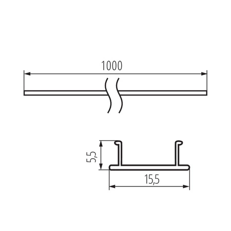 Profilový difúzor pre hliníkové lineárne moduly 1m White SHADE Kanlux