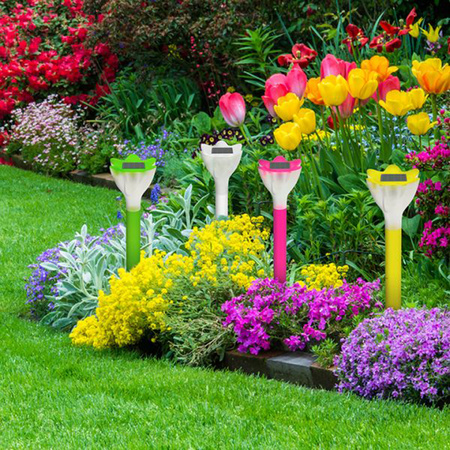 Záhradná lampa LED so solárnym pohonom TULIPANEK Green