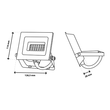 LED reflektor ZUNA2 20W 1800lm 6500K IP65 Black LUMILED