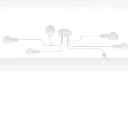 Stropné svietidlo Povrchová montáž Závesný luster 6x E27 Nepravidelný biely priemyselný vektor Sollux